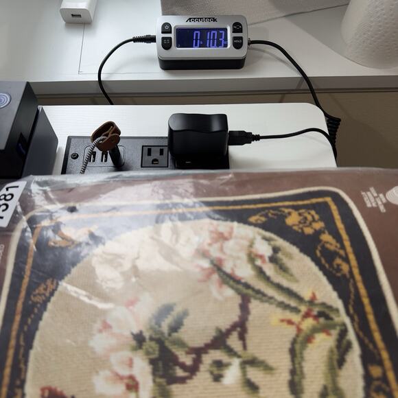 Vtg Bucilla Needlepoint Pillow Kit 4277 "Oriental Blossoms" Opened Package - Picture 10 of 11